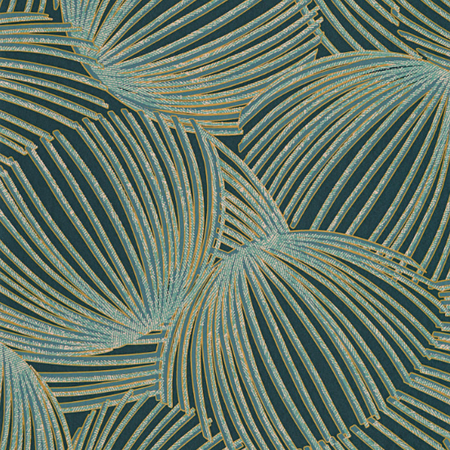 Kagyló mintás tapéta, világoskék,  zöld színben Pampelonne 87426812 tapéta