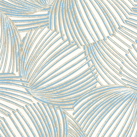Kagyló mintás tapéta, világoskék, fehér színben Pampelonne 87426281 tapéta