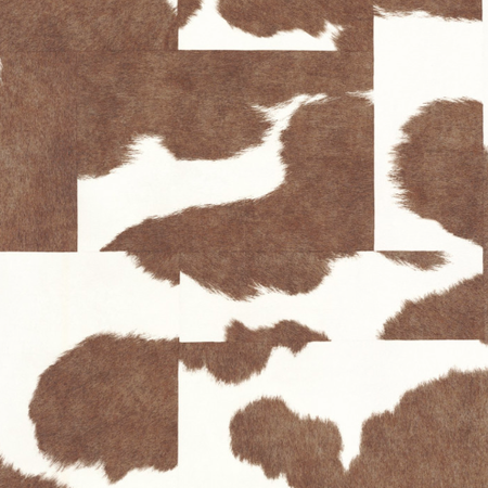 Tehénszőr mintás, bőrhatású tapéta,patchwork, barna-fehér színben Normandie 87182518 tapéta