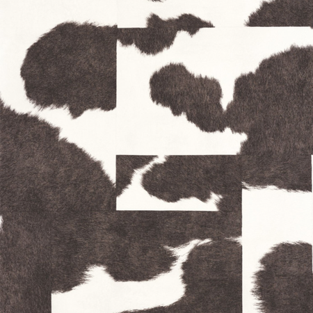 Tehénszőr mintás, bőrhatású tapéta, patchwork,fekete-fehér színben Normandie 87189514 tapéta