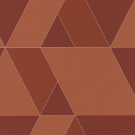 Geometrikus, háromszög mintázatú tapéta, rozsdavörös színben TANGRAM 86523519