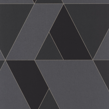 Geometrikus, háromszög mintázatú tapéta, fekete- szürke színben TANGRAM  86529531