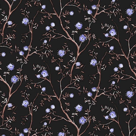Fekete lila virágmintás design tapéta Khroma SUM205