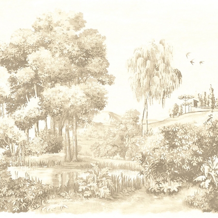 Khroma Landscape Linen - Szépia, tájképes design, poszter tapéta